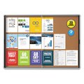 Quartet Enclosed Indoor Cork Bulletin Board w/Sliding Glass Doors, 56 x 39, Silver Frame EISC3956